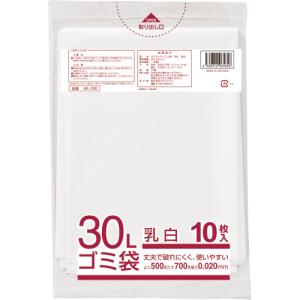 クラフトマン　業務用乳白半透明　メタロセン配合厚手ゴミ袋　３０Ｌ　ＨＫ−１００　１パック（１０枚）