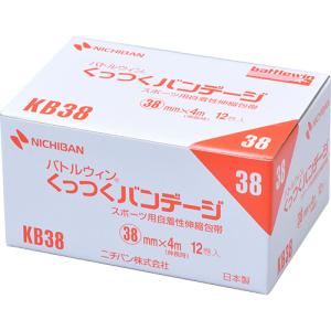 ニチバン　くっつくバンデージ　３８ｍｍ×４ｍ　ＫＢ３８　１ケース（１２巻）　（お取寄せ品）｜tanomail