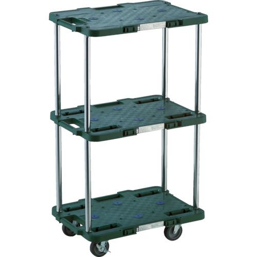 ＴＲＵＳＣＯ　ルートバン　３段式　３７０×５００　４輪自在Ｓ付　緑　ＭＰＢ−５０３ＪＳ−ＧＮ　１台（...