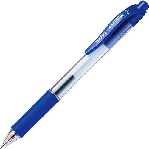TANOSEE　ノック式ゲルインクボールペン　ニードルタイプ　０.３ｍｍ　青　１本