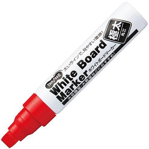 TANOSEE　ホワイトボードマーカー　極太角芯　赤　１本