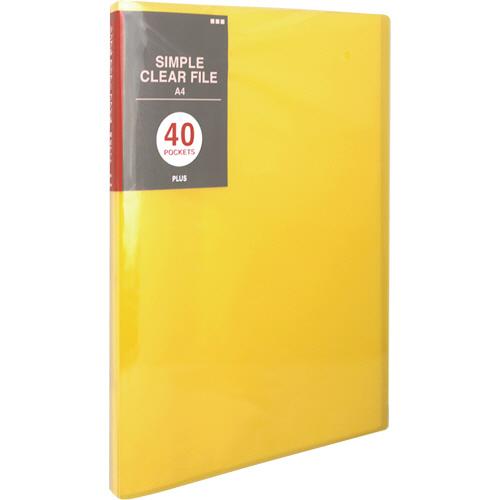 プラス　シンプルクリアーファイル　Ａ４タテ　４０ポケット　背幅２０ｍｍ　オレンジ　ＦＣ−２４０ＳＣ　...