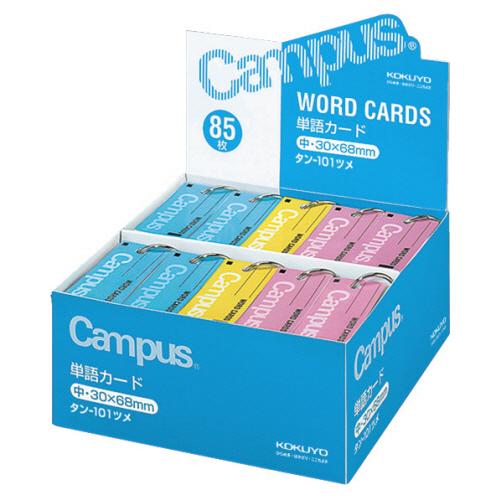 コクヨ　キャンパス　単語カード中（詰め合わせ）　青・ピンク×各１２冊、黄×６冊　タン−１０１ツメ　１...