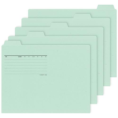 プラス　カットフォルダー　５山　Ａ４　マチなし　ブルー　ＦＬ−０６５ＩＦ　１パック（５冊）　（お取寄...