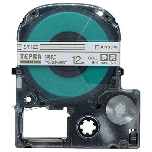 テプラ　ＰＲＯ　テープカートリッジ　１２ｍｍ　透明／金文字　ＳＴ１２Ｚ　１個