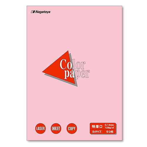 長門屋商店　Ｃｏｌｏｒ　Ｐａｐｅｒ　Ｂ４　特厚口　桃　ナ−２４２１　１冊（５０枚）