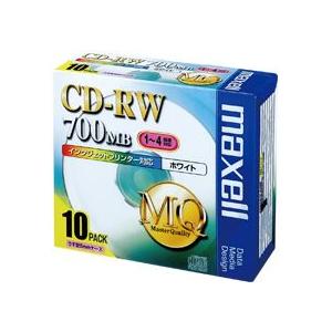 マクセル　データ用ＣＤ−ＲＷ　７００ＭＢ　４倍速　ホワイトプリンタブル　５ｍｍスリムケース　ＣＤＲＷ...