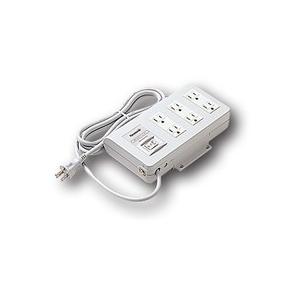 マグネット付　ＯＡ電源タップ　３Ｐ・６個口　２．０ｍ　ＷＣＨ４４１２９　１個（お取寄せ品)