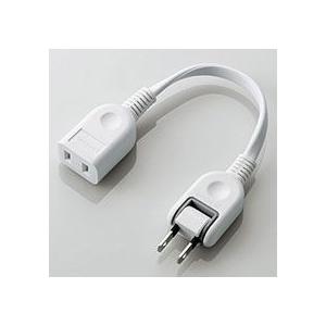 エレコム　ＡＣアダプタ用電源延長コード　２Ｐオス−メス　１個口　ホワイト　０.１ｍ　Ｔ−ＡＤＲ１ＷＨ...