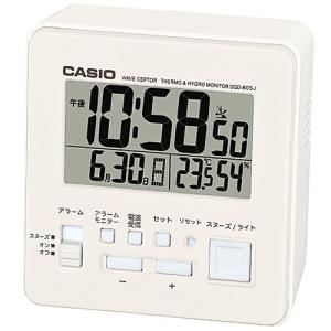 カシオ　デジタル電波置時計　温湿度計付　ホワイト　ＤＱＤ−８０５Ｊ−７ＪＦ　１台　（お取寄せ品）｜tanomail