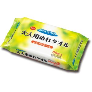 三昭紙業　「おもいやり心」　大人用ぬれタオル　Ｎ−６０　１パック（６０枚）