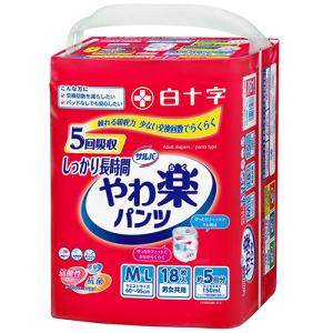 5袋セット　白十字やわ楽パンツ Lサイズ 22枚入り エランオンラインショップ / PUサルバやわ楽パンツ L 22枚入 袋