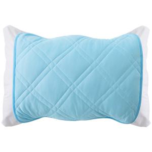 ｉｉもの本舗　接触冷感　枕パッド　約４０×４７ｃｍ　サックス　１枚