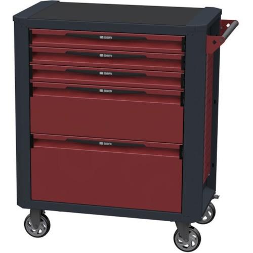 ソリ　キャビネットワゴン　１２０００　５段　赤　８５０×４７０×１０２０ｍｍ　１２５００Ｒ　１台（直...