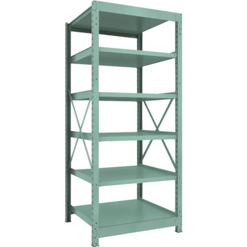 ＴＲＵＳＣＯ　Ｒ３型中量棚　９００×９００×Ｈ２１００　６段　単体　Ｒ３−７３９６　１台（直送）