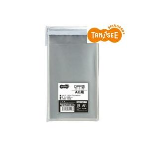 TANOSEE　ＯＰＰ袋　フタ・テープ付　Ａ６用　１１０×１７０＋４０ｍｍ　１パック（１００枚）
