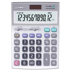 カシオ　本格実務電卓　１２桁　デスクタイプ　ＤＳ−２０ＷＫ　１台