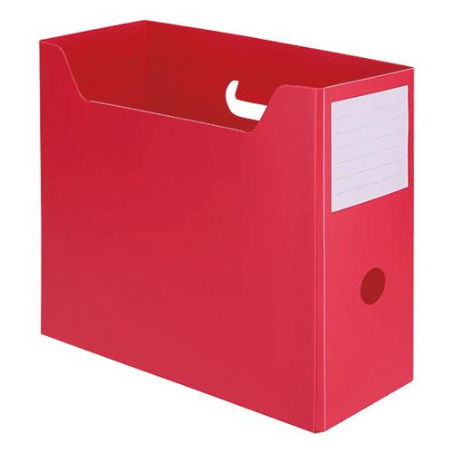 TANOSEE　ＰＰ製ボックスファイル（組み立て式）　Ａ４ヨコ　背幅１０３ｍｍ　レッド　１個