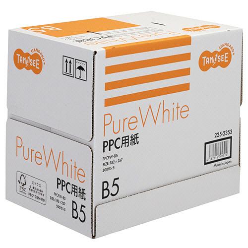 ＴＡＮＯＳＥＥ　ＰＰＣ用紙　Ｐｕｒｅ　Ｗｈｉｔｅ　Ｂ５　フタ無し箱　１箱（２５００枚：５００枚×５冊...