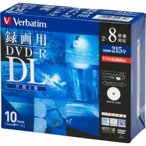 バーベイタム　録画用ＤＶＤ−Ｒ　ＤＬ　２１５分　２−８倍速　ホワイトワイドプリンタブル　５ｍｍスリムケース　ＶＨＲ２１ＨＤＳＰ１０　１パック（１０枚）｜tanomail