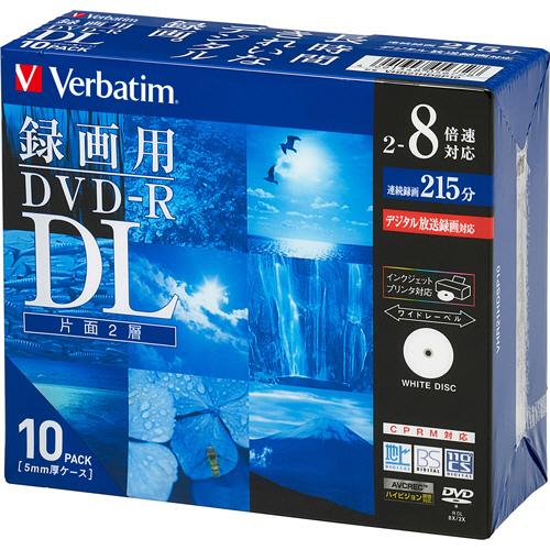 バーベイタム　録画用ＤＶＤ−Ｒ　ＤＬ　２１５分　２−８倍速　ホワイトワイドプリンタブル　５ｍｍスリム...