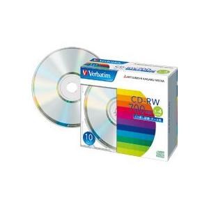 データ用ＣＤ−ＲＷ　７００ＭＢ　４倍速　ブランドシルバー　５ｍｍスリムケース　ＳＷ８０ＱＵ１０Ｖ１　...