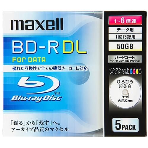 マクセル　データ用ＢＤ−Ｒ　片面２層　５０ＧＢ　１−６倍速　ホワイトワイドプリンタブル　５ｍｍスリム...