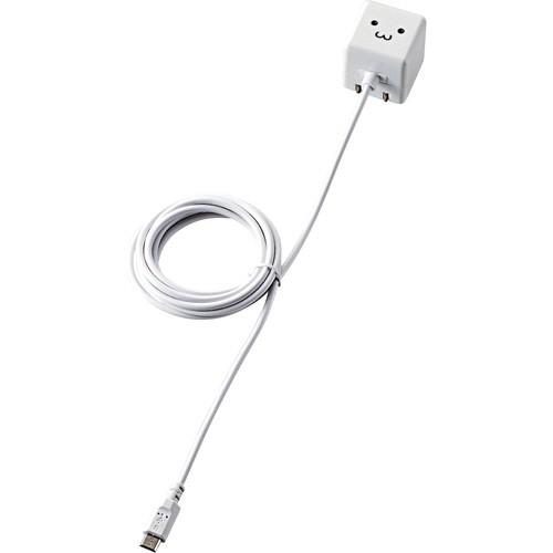 エレコム　ケーブル一体型スマホ用ＡＣ充電器（高寿命・１Ａ）　ホワイトフェイス　１.５ｍ　ＭＰＡ−ＡＣ...