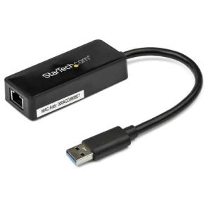 ＳｔａｒＴｅｃｈ．ｃｏｍ　ＵＳＢ３．０−Ｇｉｇａｂｉｔ　Ｅｔｈｅｒｎｅｔアダプタ　ブラック　ＵＳＢポート付　ＵＳＢ３１０００ＳＰＴＢ　（お取寄品）｜tanomail