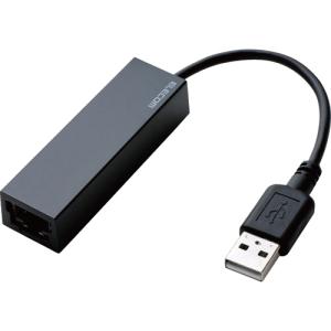 エレコム　有線ＬＡＮアダプター　ＵＳＢ２．０（Ｔｙｐｅ−Ａ）　ブラック　ＲｏＨＳ指令準拠　ＥＤＣ−ＦＵＡ２−Ｂ　１個｜tanomail