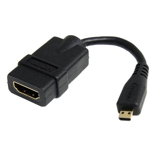 ハイスピードＨＤＭＩ変換ケーブル　１２ｃｍ　ＨＤＭＩ　タイプＡ（メス）−Ｍｉｃｒｏ　ＨＤＭＩ　タイプ...