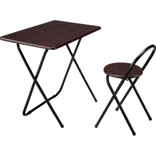 ナカバヤシ　折りたたみデスク＆チェア　幅８００×奥行５００ｍｍ　ダーク木目　ＦＤＣ−１０１ＤＭ　１セ...