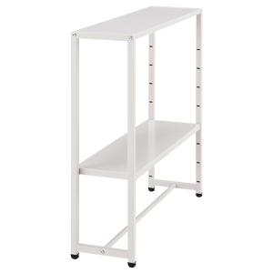 TANOSEE　サイドデスクワゴン　オプション棚取付仕様　幅２００ｍｍ　ライトグレー　（代引き不可）