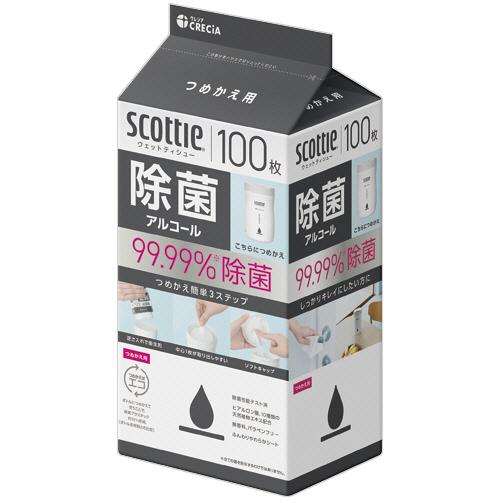 ウェットティッシュ 除菌 アルコール つめかえ ボトル スコッティ 大容量 100枚