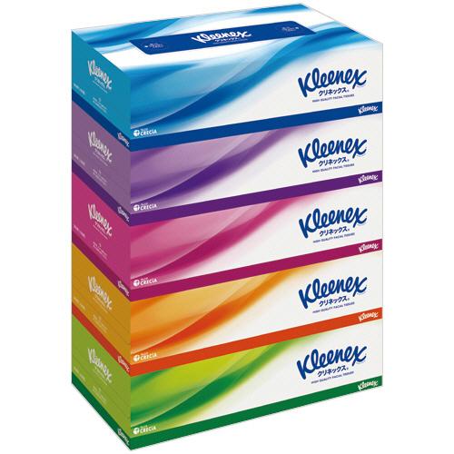 ティッシュペーパー ボックスティッシュ 180組 5個 Kleenex クリネックス 日本製紙クレシ...