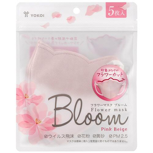 ヨコイ　フラワーマスク　Ｂｌｏｏｍ　ＦＦ０５−ＢＥ　ピンクベージュ　１パック（５枚）