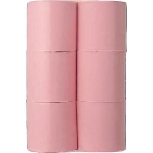 TANOSEE　トイレットペーパー　パック包装　シングル　芯なし　１３０ｍ　ピンク　１ケース（２４ロ...