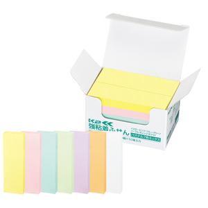 コクヨ　強粘着ふせん＜Ｋ２＞　７５×２５ｍｍ　パステルカラー７色　Ｋ２メ−ＫＰ７５２５Ｘ１０　１パック（１０冊）