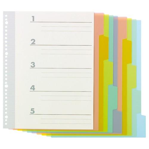 TANOSEE　インデックス（ＰＰ）　Ａ４タテ　２・４・３０穴　５山２組　１パック