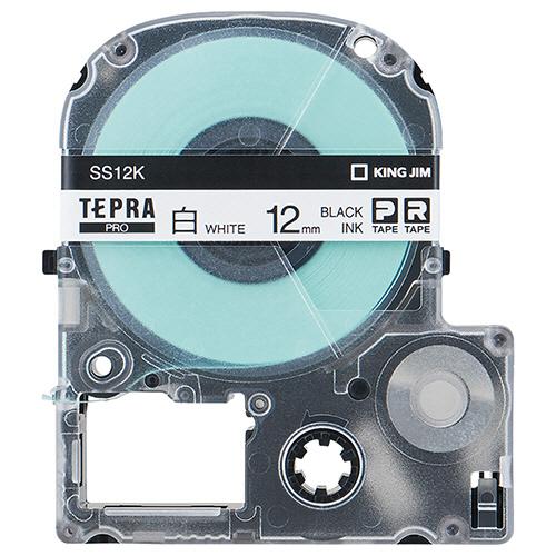 テプラ　ＰＲＯ　テープカートリッジ　１２ｍｍ　白／黒文字　ＳＳ１２Ｋ−５Ｐ　１パック（５個）