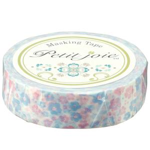 ニチバン　プチジョア　マスキングテープ　１５ｍｍ×１８ｍ　花とミツバチ（ピンク×ブルー）　ＰＪＭＴ−１５Ｓ０４５　（お取寄せ品）｜tanomail