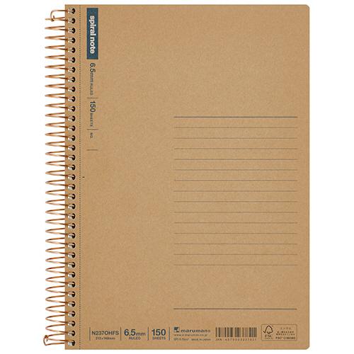 マルマン　スパイラルノート　ベーシック　Ａ５　６．５ｍｍ罫　２６行　１５０枚　Ｎ２３７ＯＨＦＳ　１冊