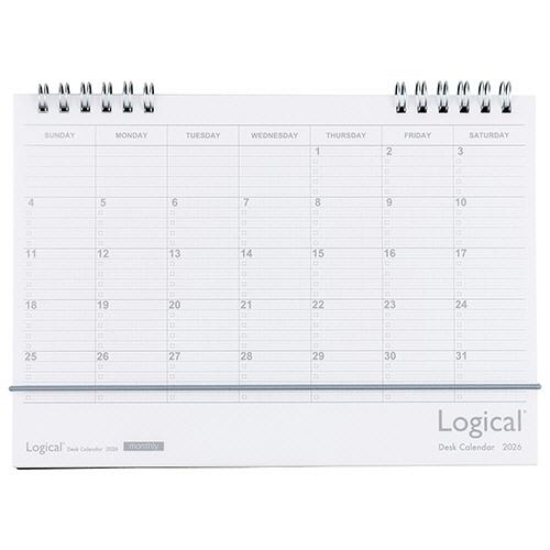 ナカバヤシ　ロジカル卓上カレンダー　Ｗリングタイプ　２０２６年版　Ａ５　ホワイト　ＣＬＴ−Ａ５０２−...