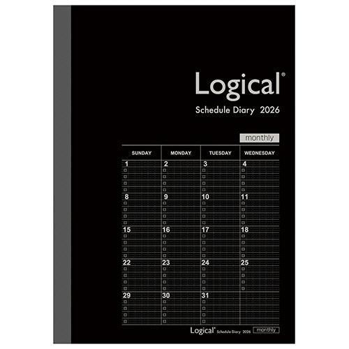 ナカバヤシ　ロジカルダイアリー　月間ノートタイプＢ　２０２６年版　Ａ５　ブラック　ＮＳ−Ａ５０２−２...