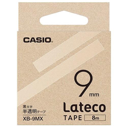 カシオ　ラテコ　詰替用テープ　９ｍｍ×８ｍ　半透明／黒文字　ＸＢ−９ＭＸ　１個