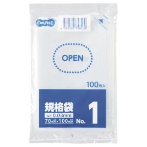 ＴＡＮＯＳＥＥ　規格袋　１号　０．０３×７０×１００ｍｍ　１パック（１００枚）