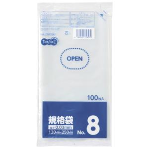 TANOSEE　規格袋　８号　０．０３×１３０×２５０ｍｍ　１パック（１００枚）
