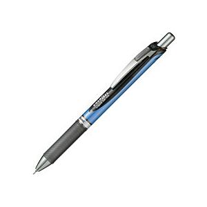 ぺんてる　ゲルインクボールペン　ノック式エナージェル　０．５ｍｍ　黒　（軸色　メタリックブルー）　ＢＬＮ７５−Ａ　１本｜tanomail