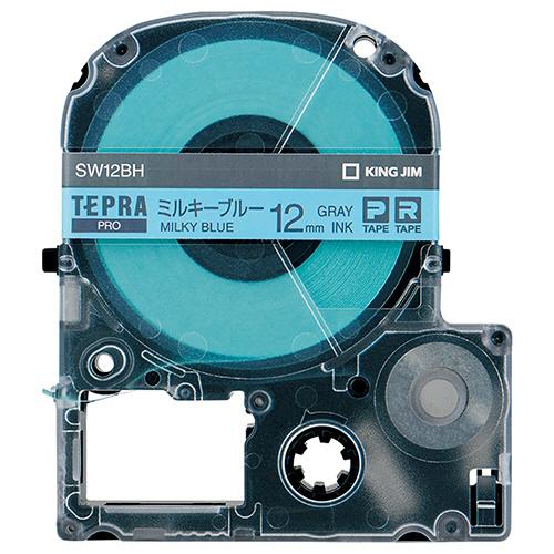 テプラ　ＰＲＯ　テープカートリッジ　ソフト　１２ｍｍ　ミルキーブルー／グレー文字　ＳＷ１２ＢＨ　１個