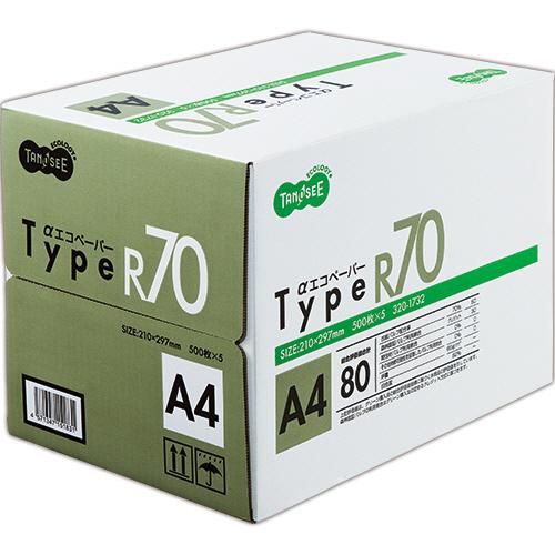 ＴＡＮＯＳＥＥ　αエコペーパー　タイプＲ７０　Ａ４　１箱（２５００枚：５００枚×５冊）